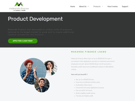 Makanda Finance homepage