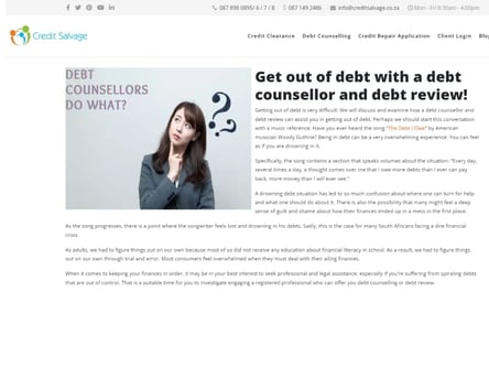 Credit Salvage homepage