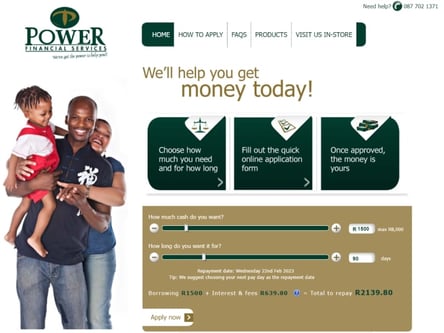 Power Finance homepage
